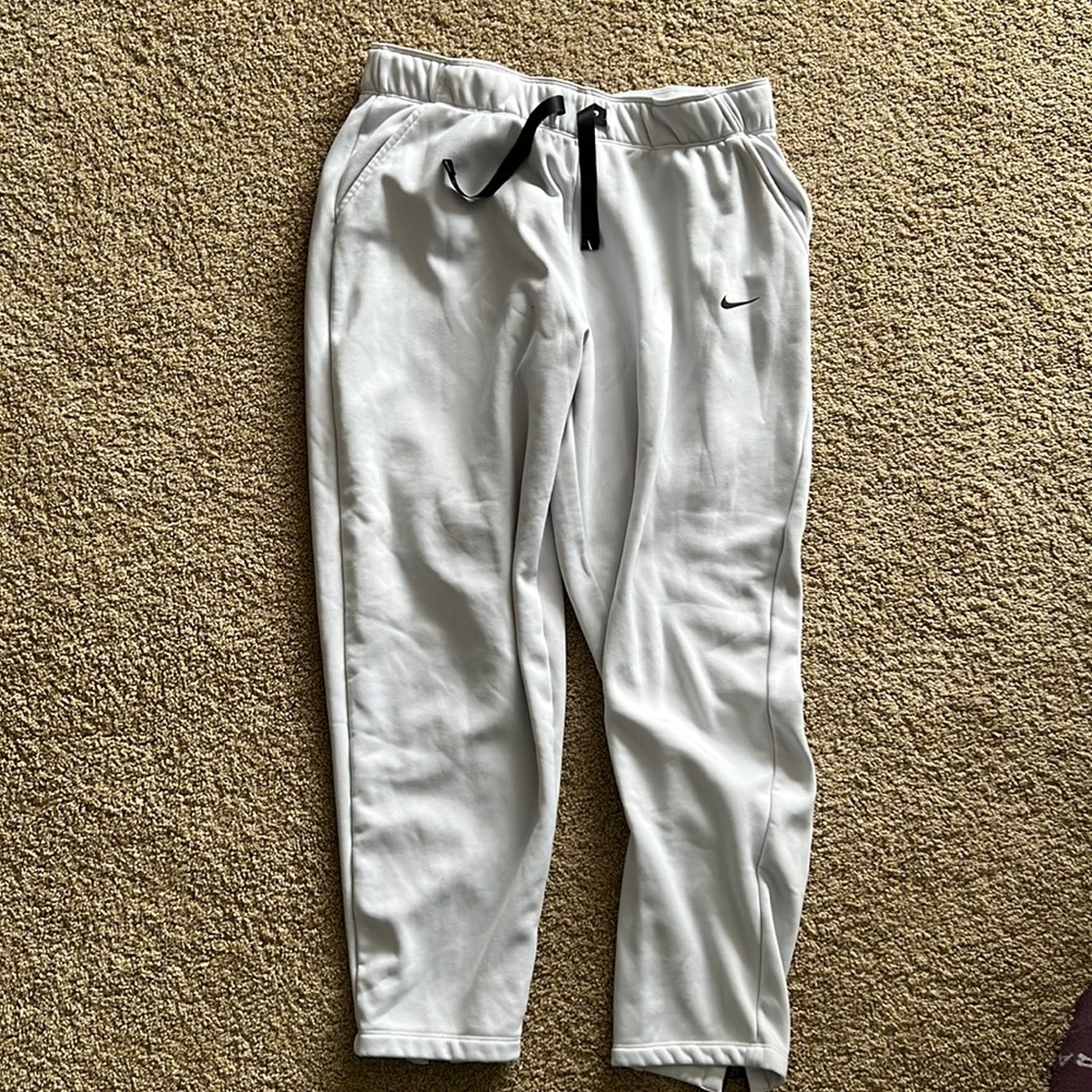 Nike thermal sweats, zip up ankle